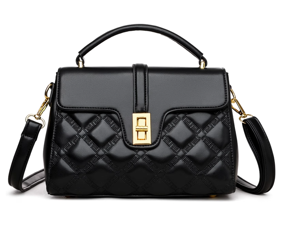 Small square-shaped bag with shoulder chain