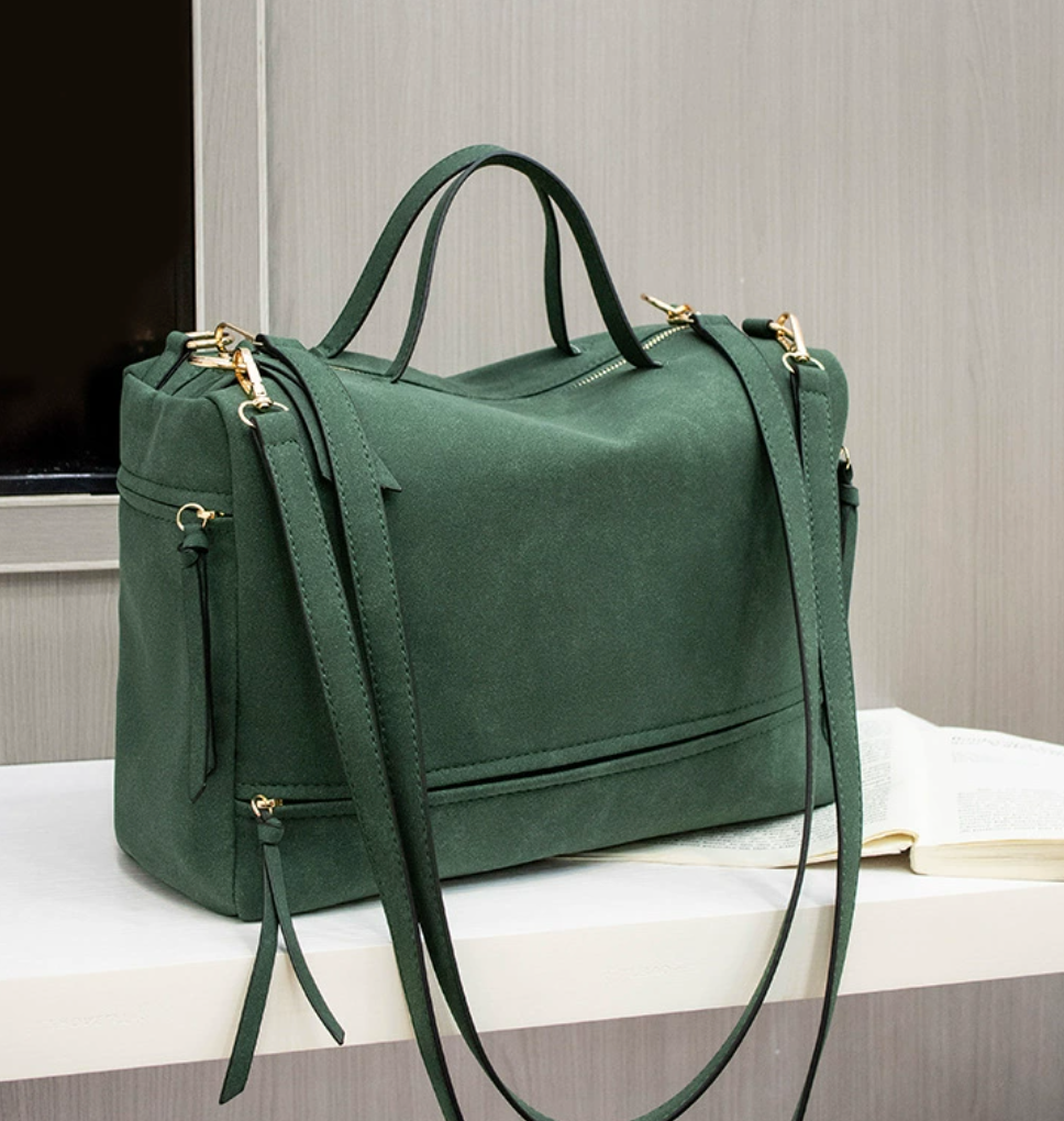 New Korean style simple large capacity soft leather casual shoulder bag